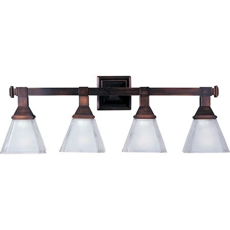 Maxim Brentwood 4-Light 28" Wide Oil Rubbed Bronze Vanity Light 11079FTOI